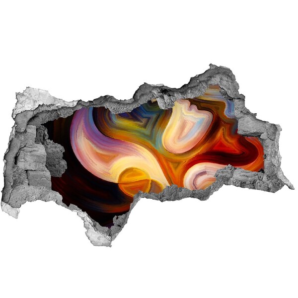 Autocollant mural trou paysage abstrait coloré