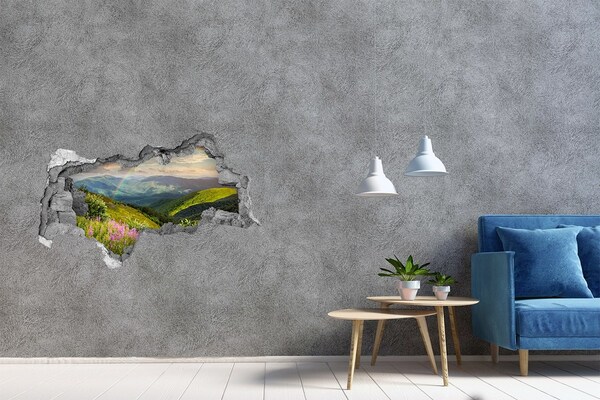 Autocollant à effet 3d trou Paysage de montagne béton