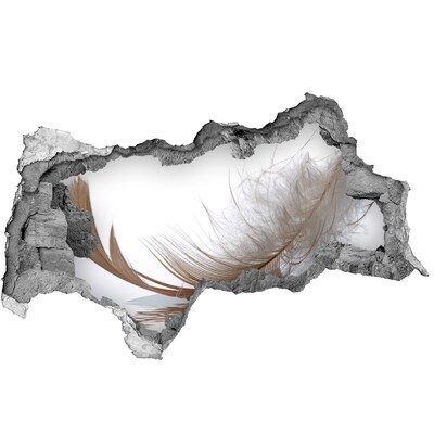 Sticker mural effet trou 3d Des plumes délicates dans l'eau