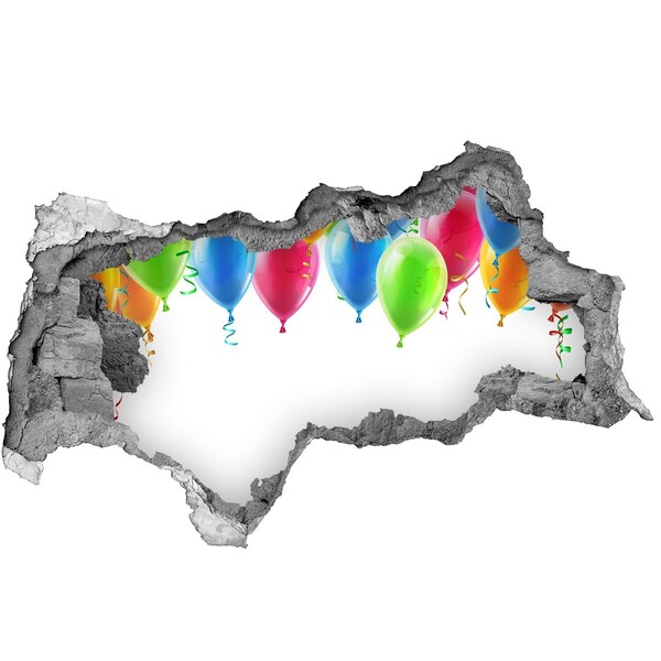 Autocollant à effet 3d trou Ballons dans un trou dans le mur