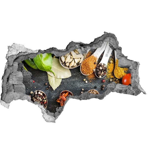 Autocollant mural trou Épices de cuisine dans un petit magasin caché dans le mur