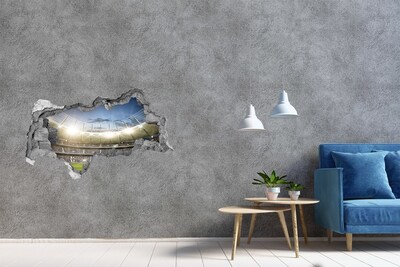 Autocollant à effet 3d trou Le stade en action