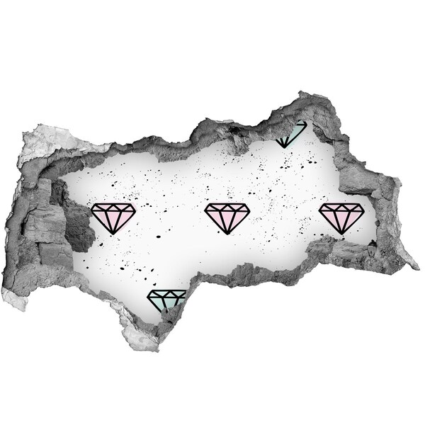 Sticker mural effet trou 3d Mur de diamant