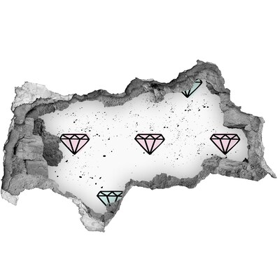 Sticker mural effet trou 3d Mur de diamant