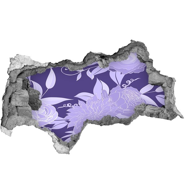 Autocollant à effet 3d trou Motif floral sur fond violet