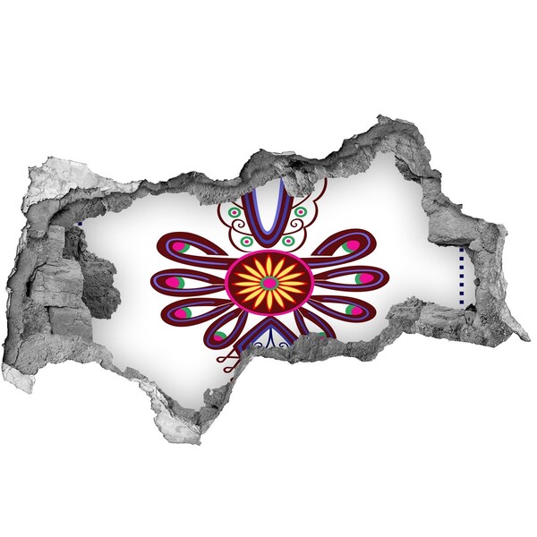 Sticker trou dans le mur Motifs ethniques colorés