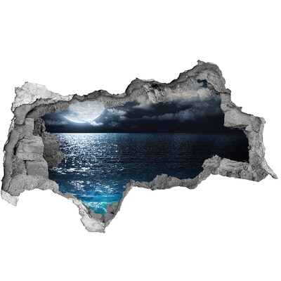 Sticker trou dans le mur Vue nocturne de la mer