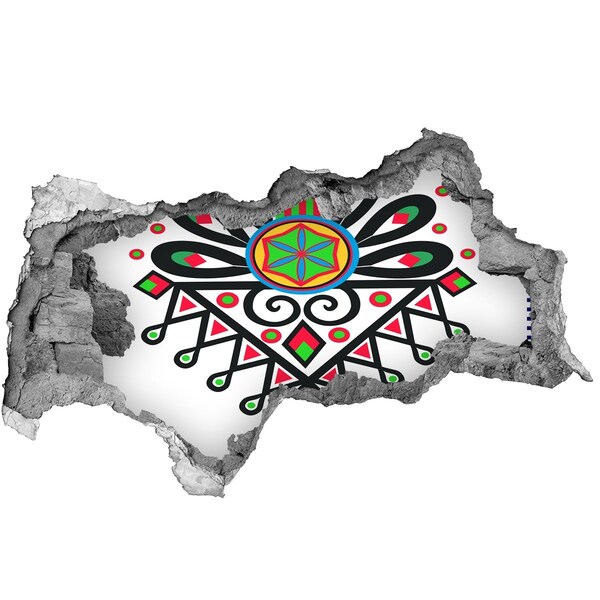 Autocollant mural trou Motifs folkloriques colorés