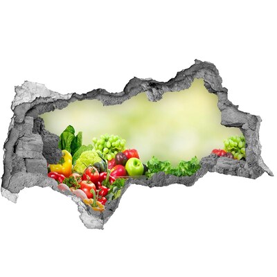 Autocollant à effet 3d trou Fruits et légumes du jardin