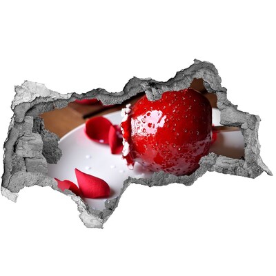 Autocollant à effet 3d trou Fraise juteuse dans les ruines