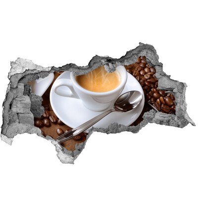 Sticker mural effet trou 3d Café de style industriel