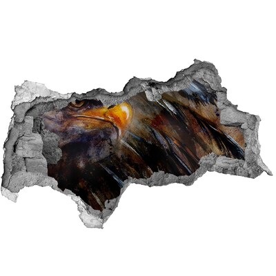 Sticker trou dans le mur Aigle dans un mur en ruine