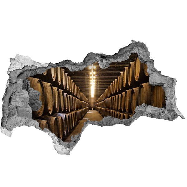 Autocollant mural trou Intérieur d'un chai avec des barriques