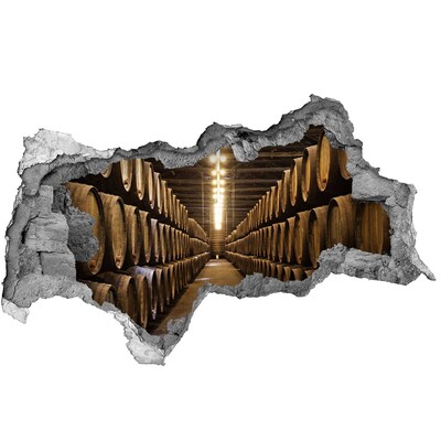 Autocollant mural trou Intérieur d'un chai avec des barriques