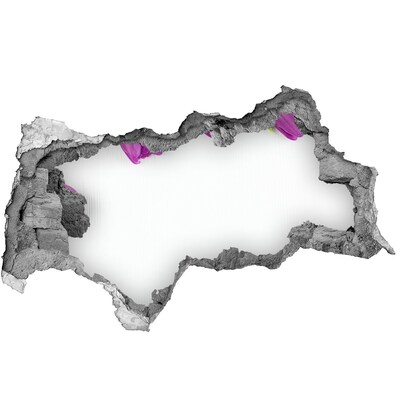 Sticker trou dans le mur Des fleurs s'infiltrent à travers le mur