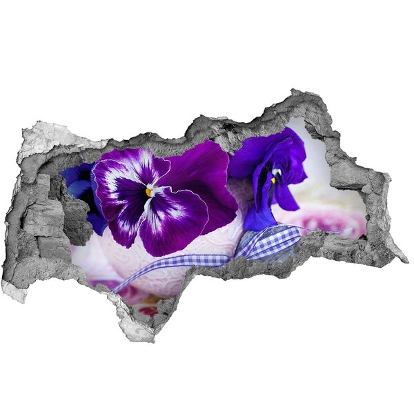 Autocollant mural trou Décoration florale en forme de cœur