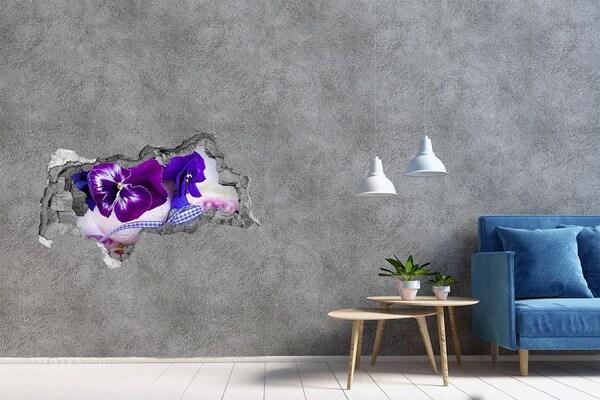 Autocollant mural trou Décoration florale en forme de cœur