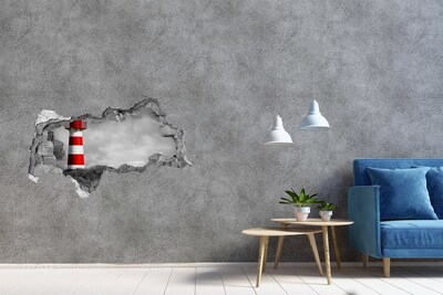 Sticker trou dans le mur Phare dans les nuages