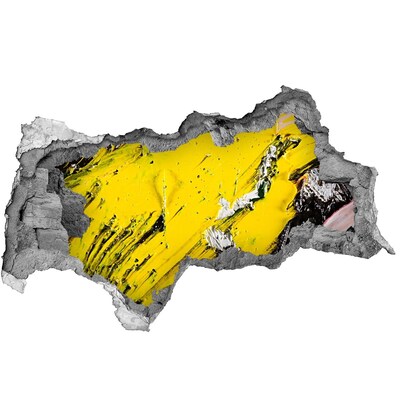 Sticker trou dans le mur Trou doré dans le béton