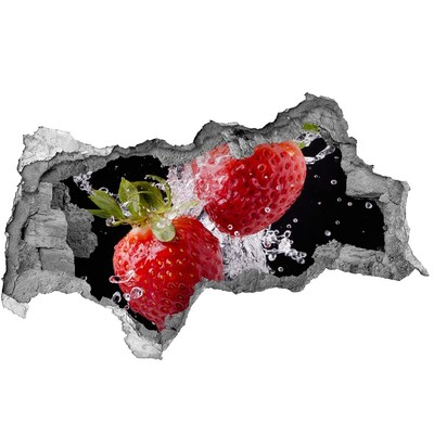 Autocollant à effet 3d trou Fraises juteuses dans l'eau