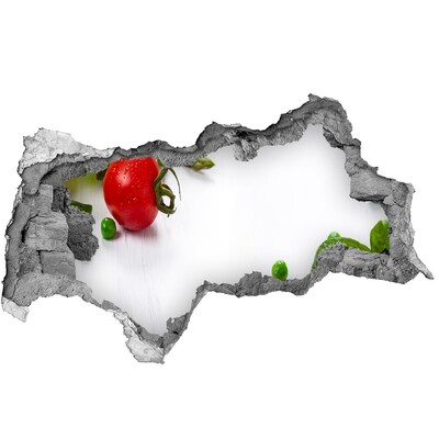 Autocollant à effet 3d trou Des légumes frais dans la cuisine