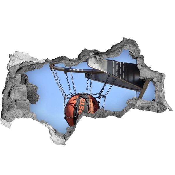 Autocollant à effet 3d trou tir de basket-ball en action