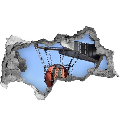 Autocollant à effet 3d trou tir de basket-ball en action