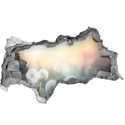 Sticker mural effet trou 3d Le monde floral derrière le trou