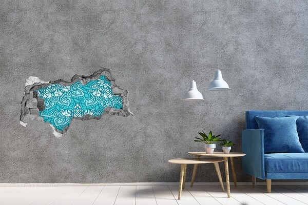 Autocollant mural trou Motif turquoise