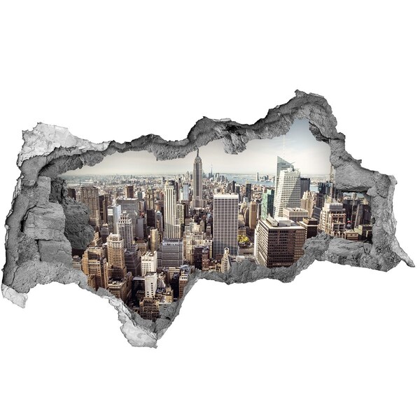 Sticker trou dans le mur Vue de New York