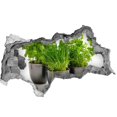 Autocollant à effet 3d trou Jardin vert en pots