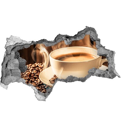 Autocollant à effet 3d trou Café dans un trou dans la pierre