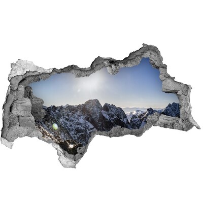 Autocollant mural trou Paysage de montagne avec des rayons de soleil