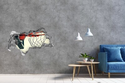 Sticker trou dans le mur Lancer de basket par-dessus le mur
