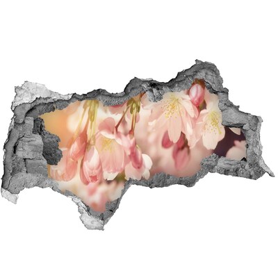 Autocollant mural trou Un rêve floral en béton