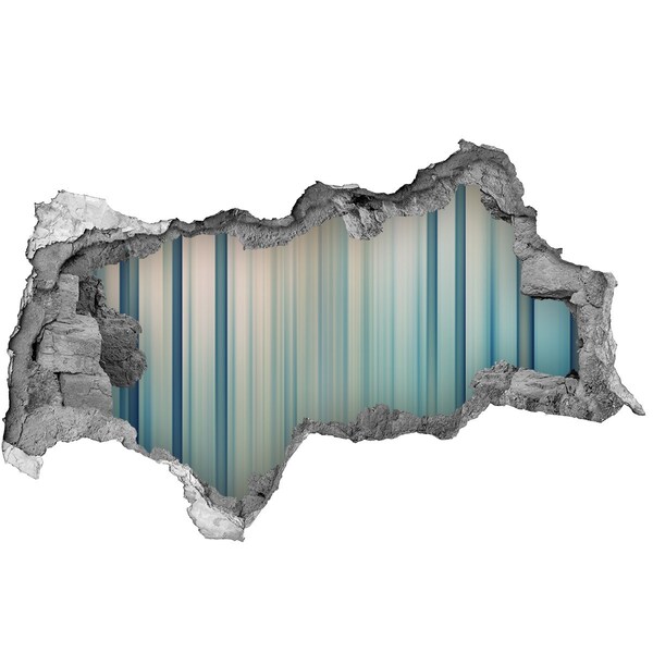 Sticker mural effet trou 3d Rayures bleues béton