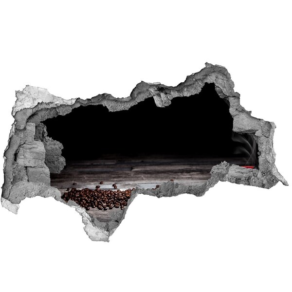 Autocollant mural trou Café au cœur du béton