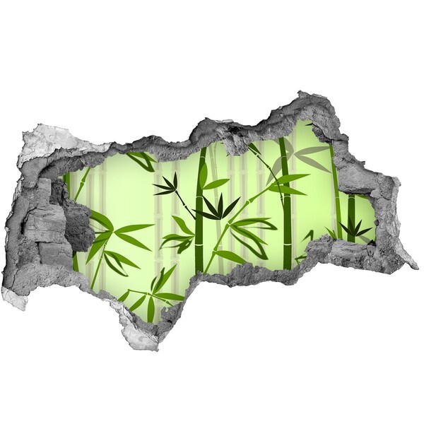 Autocollant à effet 3d trou Forêt de bambous verts