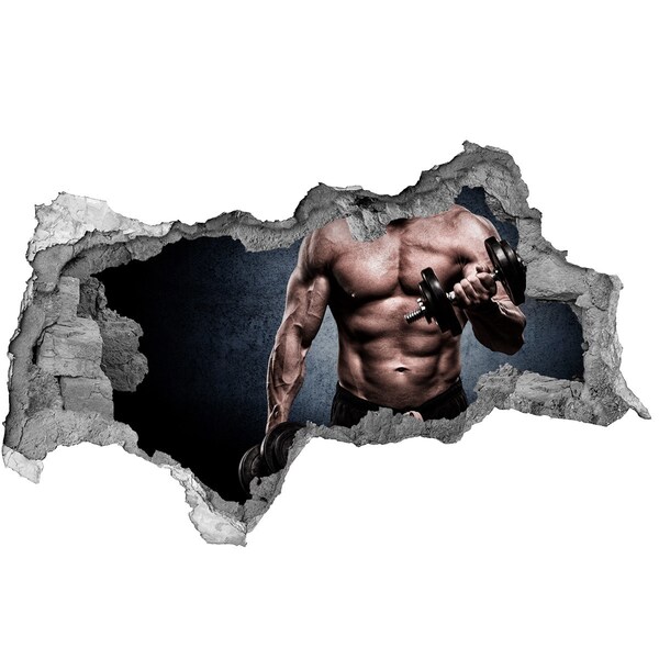 Sticker trou dans le mur L'actionneur en action