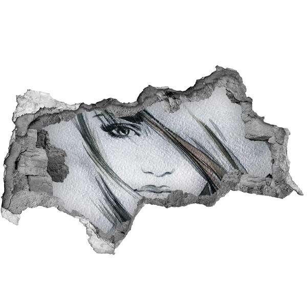 Sticker trou dans le mur Portrait dans un mur en ruine