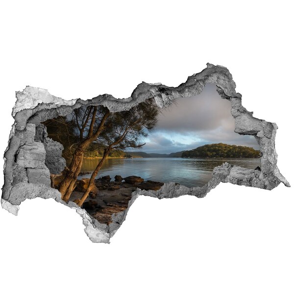 Autocollant mural trou La paix au bord de l'eau