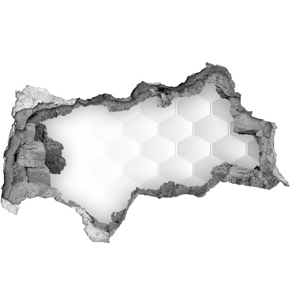 Autocollant à effet 3d trou Fond d'hexagones béton
