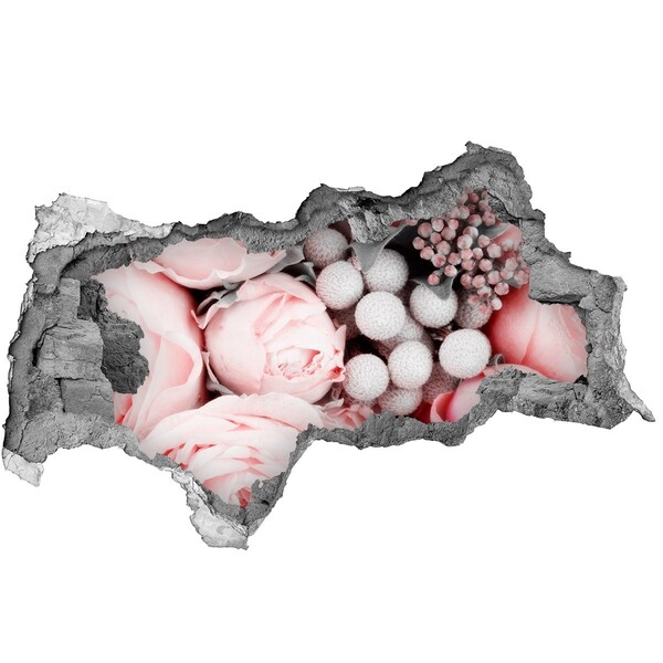 Sticker mural effet trou 3d Un paradis fleuri derrière le mur