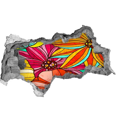 Autocollant à effet 3d trou Une explosion florale de couleurs