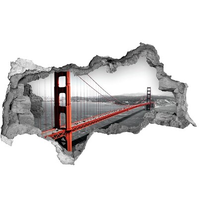 Autocollant à effet 3d trou Le pont du Golden Gate à San Francisco