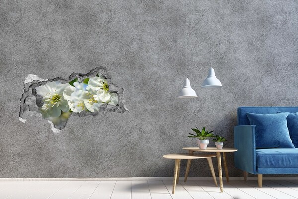 Sticker trou dans le mur Un paradis fleuri derrière le mur