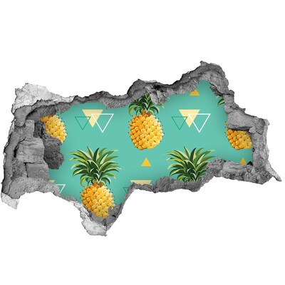 Autocollant à effet 3d trou Ananas sur fond turquoise