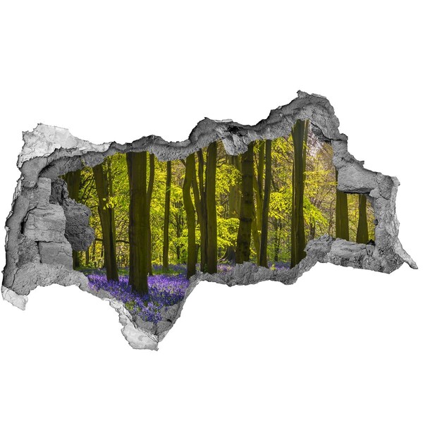 Autocollant à effet 3d trou Clairière forestière au printemps