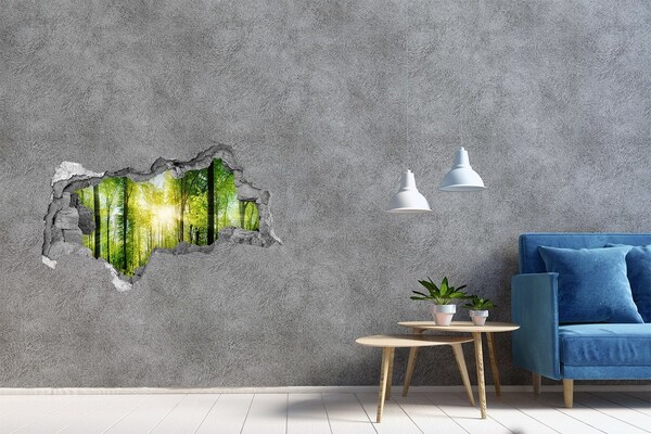 Autocollant mural trou Forêt au soleil béton