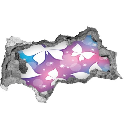 Sticker mural effet trou 3d Un rêve floral aux tons roses